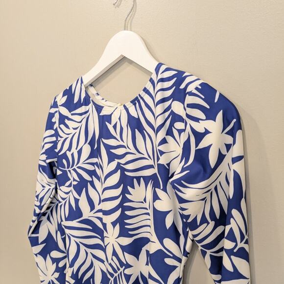 Kate Spade Women One-piece Long Sleeve Rash Guard Blue Berry Swimwear - Size S - Picture 3 of 8